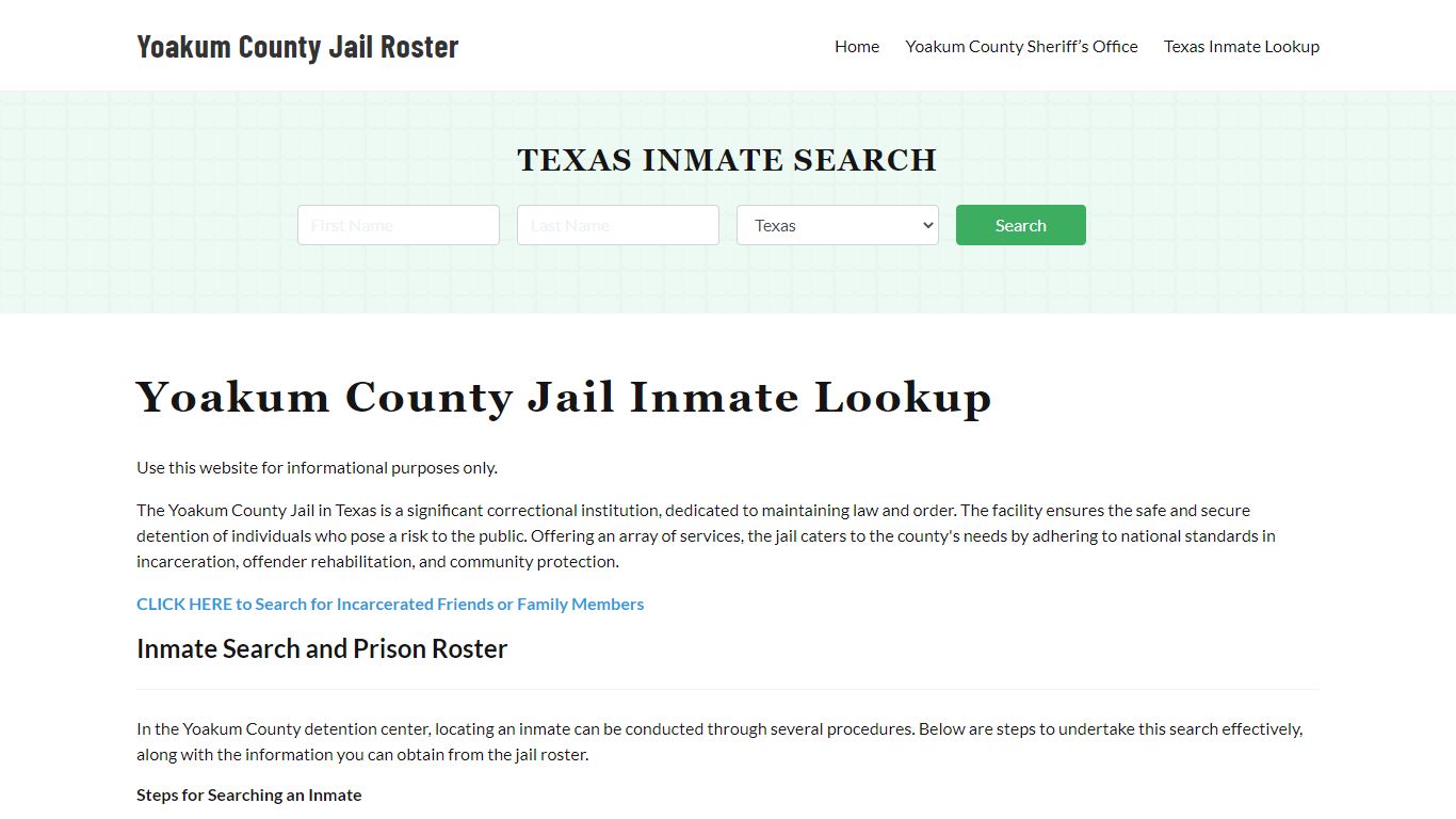 Yoakum County Jail Roster Lookup, TX, Inmate Search